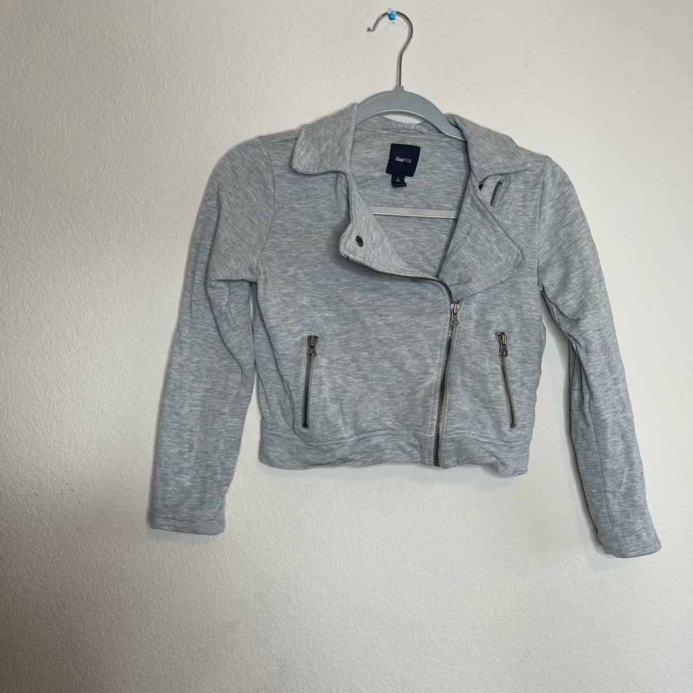 Gap kids grey jersey‎ knit moto jacket
